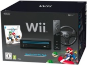 Nintendo Consola Wii Negra + Mario Kart + Volante