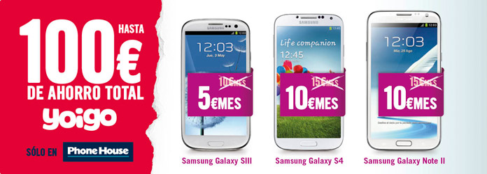Samsung Galaxy SIII, S4 y Note II